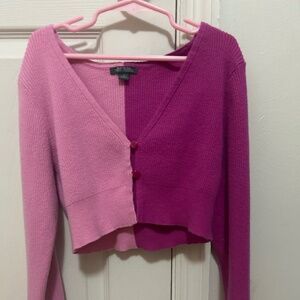 Small Two-Toned Cardigan Pink